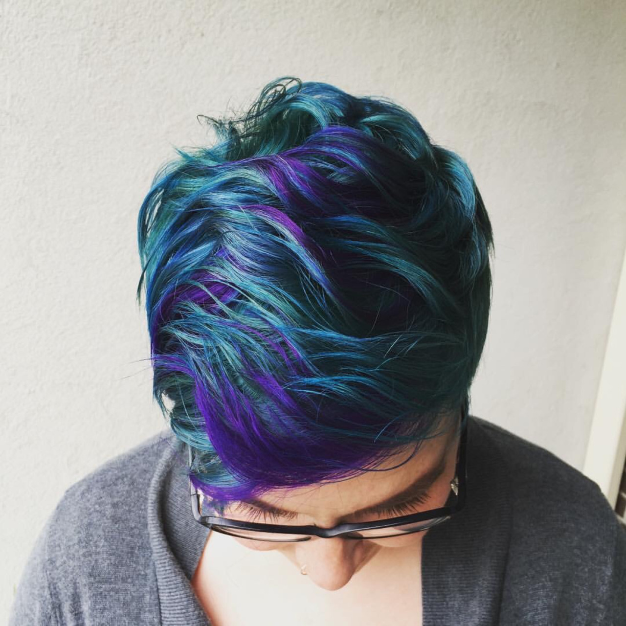 short blue and purple hair